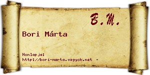 Bori Márta névjegykártya